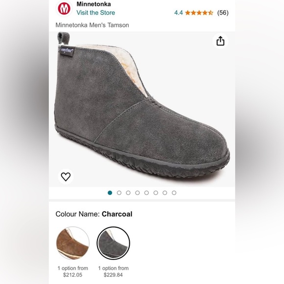 Minnetonka Men's Tamson Gray Suede indoor outdoor sherpa  lined shoe‎ size 12 - Picture 2 of 7